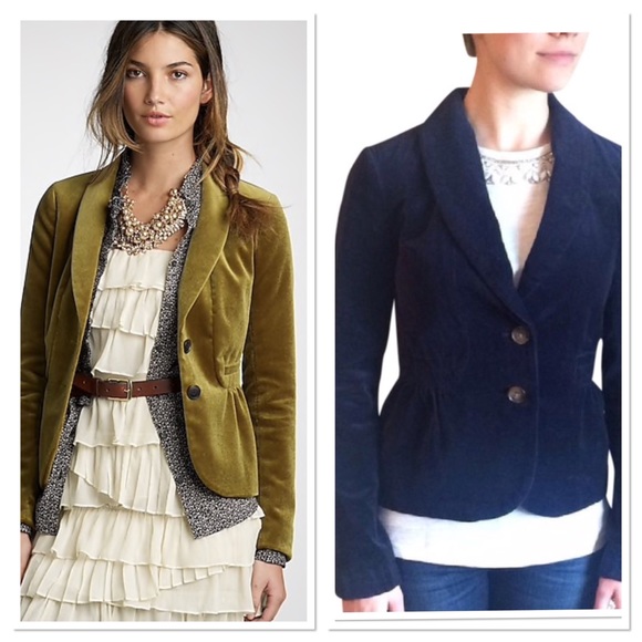 J. Crew Jackets & Blazers - J Crew Velvet Eden Blazer Jacket RARE Style
